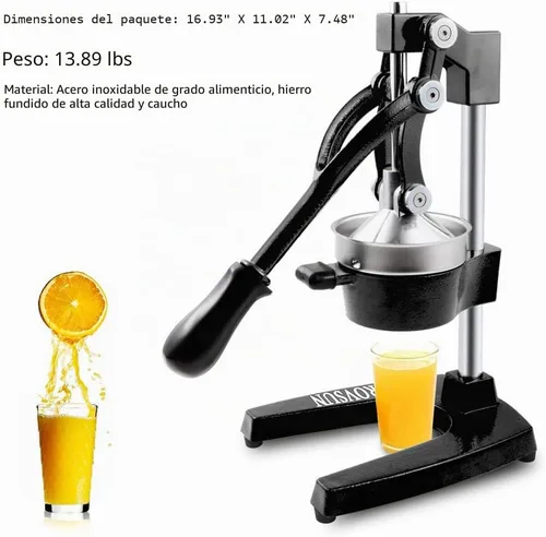 Miniatura 3 de Rovsun - Exprimidor de cítricos manual para uso comercial, para exprimir jugo de frutas, cítricos, naranja, limón y granada, Negro