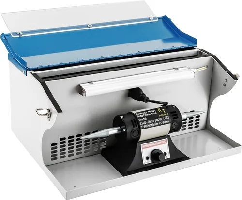 Miniatura 2 de Máquina pulidora de joyas de 500 W, máquina pulidora de pulir joyas/piezas de metal colector de polvo con mesa ligera, pulidor de joyería adecuado