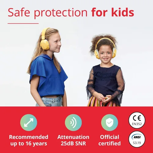 Miniatura 2 de Alpine Muffy Kids - Protección auditiva - Certificado CE y ANSI - Ajustable para edades de 3 a 16 años - Auriculares con cancelación de ruido