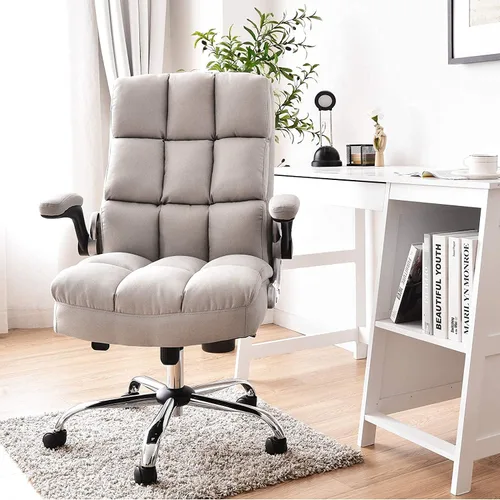 Miniatura 2 de Topment Silla giratoria de oficina en casa, silla de escritorio acolchada ajustable para computadora con respaldo ergonómico, reposabrazos abatible