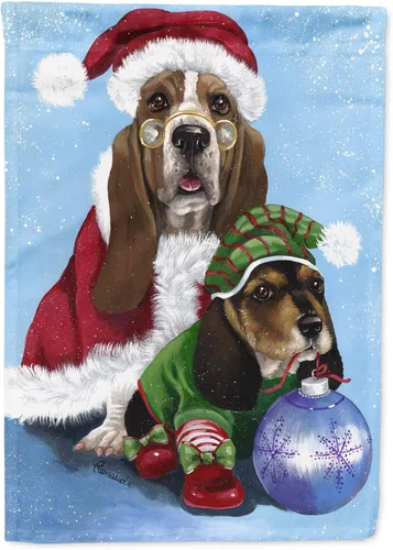 Miniatura 336 de Caroline's Treasures PPP3097CHF - Pijama de Navidad con diseño de bulldog francés para colgar en la pared, poliéster, tamaño de casa, multicolor