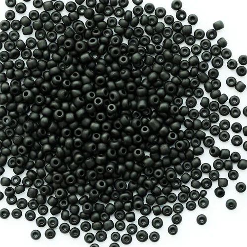 Miniatura 8 de Cuentas de semillas de 3.88 oz, alrededor de 4000 piezas, 0.118 pulgadas 8/0 de cristal negro mate para hacer aretes, pulseras, colgantes, joyas