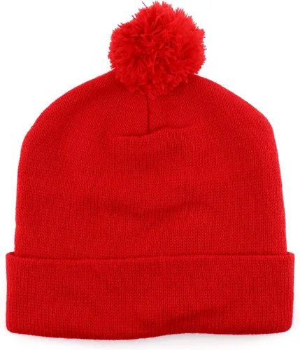 Miniatura 3 de Trendy Apparel Shop Gorro largo de punto de color liso con pompones