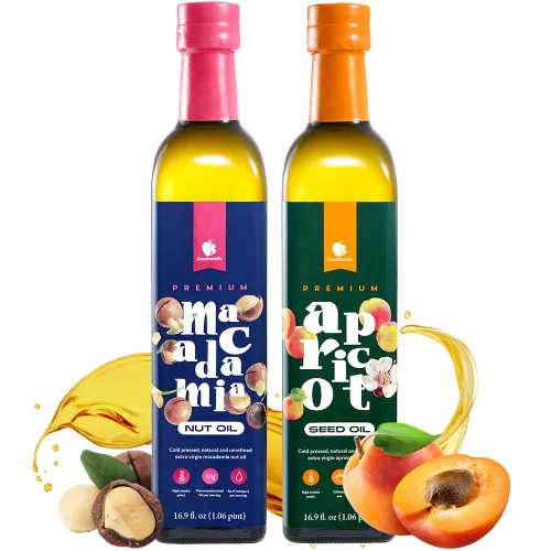 Miniatura 10 de Gourmanity Aceite de semilla de albaricoque, ideal para freír y cuidar la piel con vitamina E natural, aceite de albaricoque sin colesterol para una