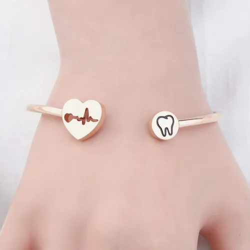 Miniatura 5 de WUSUANED Collar de dentista con latido de corazón, pulsera para higienista dental, regalo de joyería para asistente dental higienista dental