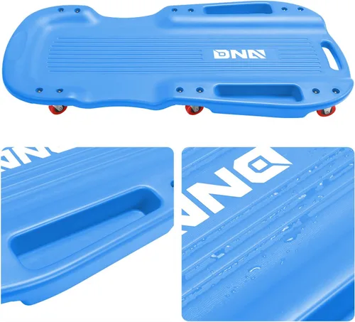 Miniatura 4 de DNA Motoring 38 pulgadas de plástico de perfil bajo con ruedas para garaje con bolsillos laterales y 6 ruedas, azul, TOOLS-00391