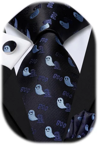 Miniatura 267 de Hi-Tie Corbata clásica de cachemira para hombre con pañuelo y gemelos a cuadros