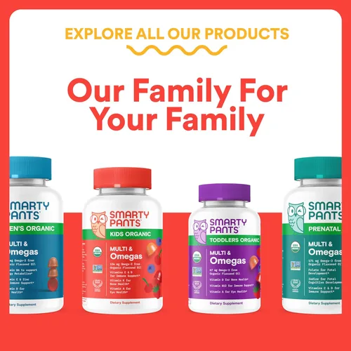 Miniatura 11 de Gomas de multivitaminas para niños SmartyPants - Fórmula mejorada: Omega 3 (DHA/EPA), vitaminas D3, C, B12, B6, vitamina A, K y zinc, sin gluten