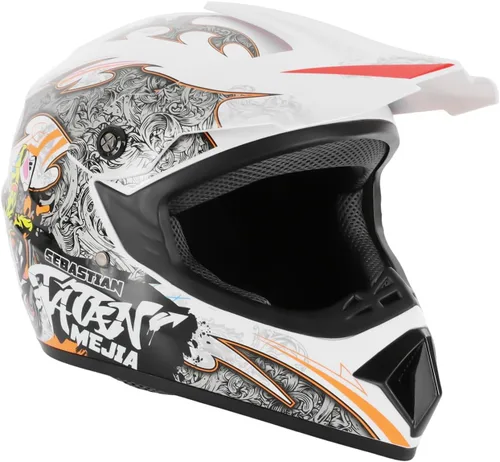 Miniatura 10 de Casco de cara completa para motocicleta, motocross, ATV, UTV, todoterreno, MTB Racing Casco, cascos ligeros DOT con guantes de gafas para adultos