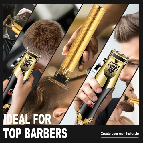 Miniatura 6 de Cortapelos para hombres profesionales, recortadora de barba inalámbrica y afeitadoras eléctricas para hombres, kit de corte de pelo de peluquero