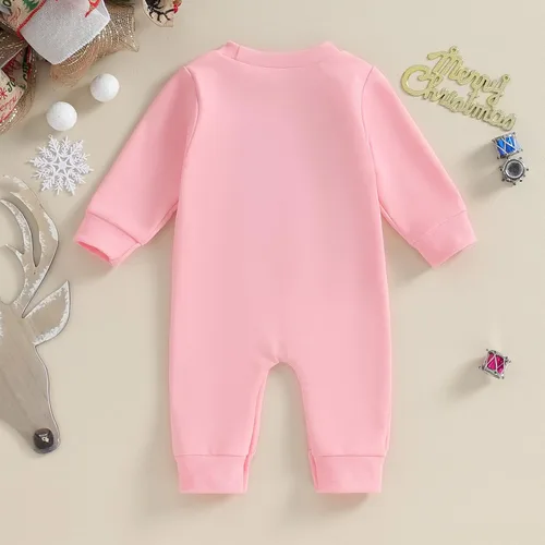 Miniatura 56 de FYBITBO Ropa de bebé niño niña Santa manga larga mono mameluco recién nacido primera Navidad traje de una pieza