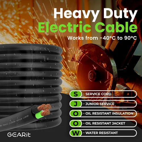 Miniatura 4 de GEARit Cable de alimentación portátil 10/3 10 AWG (100 pies - 3 conductores) SJOOW 300V calibre 10 cable eléctrico para derivaciones de motor, luces