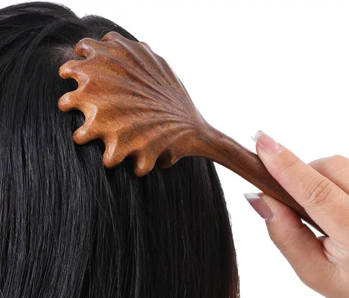 Miniatura 8 de Masajeador de cuero cabelludo hecho a mano - Depurador de cuero cabelludo para el crecimiento del cabello y alivio del estrés, fabricado con madera