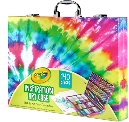 Miniatura 4 de Estuche de Arte Crayola Inspiration - Juego de Colorear Tie-Dye (140 piezas), Set de Suministros de Arte para Niños, Kit de Dibujo de Viaje, Regalo