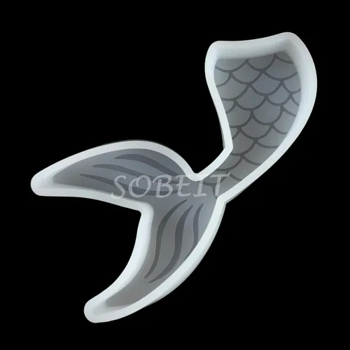 Miniatura 5 de SOBEIT Mermaid's Tail - Molde fresco para automóvil, molde de silicona para freshie, molde de resina epoxi de silicona para hacer aromas de cuentas