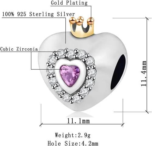 Miniatura 2 de Abalorios para el día de San Valentín de plata de ley 925, flecha de cupido, te ama, amante abrazarse, trébol de cuatro hojas, rosa, corazón