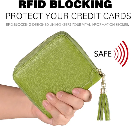 Miniatura 4 de Easyoulife - Billetera de piel con cierre y tarjetero para mujer, con bloqueo de interferencia de radiofrecuencia (RFID), cartera Rfid, M