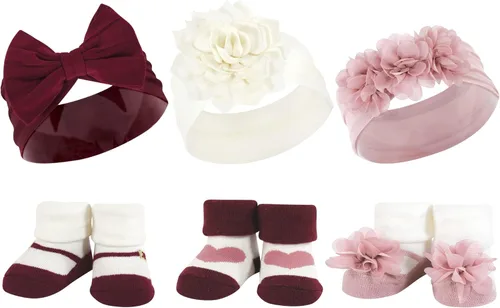 Miniatura 76 de Hudson Baby Conjunto de regalo de diadema y calcetines para niña Flor azul marino rosa