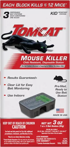 Miniatura 9 de Tomcat Mouse Killer - Estación desechable resistente a los niños, 1 estación de cebo prellenada lista para usar (paquete de 12)