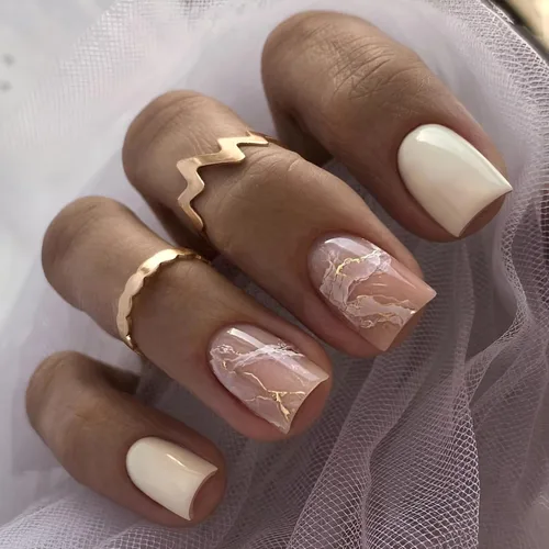 Miniatura 10 de Uñas postizas a presión con puntas francesas, uñas postizas de color rosa medio con diamantes de imitación brillantes, uñas postizas acrílicas
