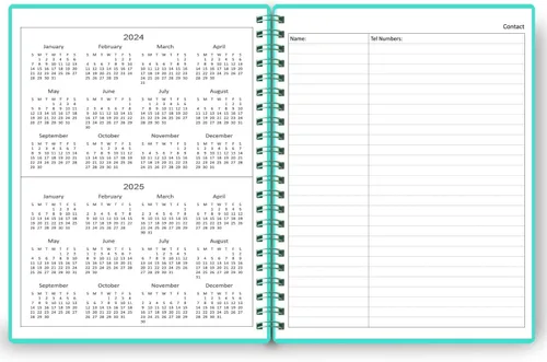 Miniatura 6 de Agenda diaria sin fecha: agenda sin fecha con horarios, artículos de acción y seguimiento, cuaderno organizador diario A4 para aumentar la Turquesa
