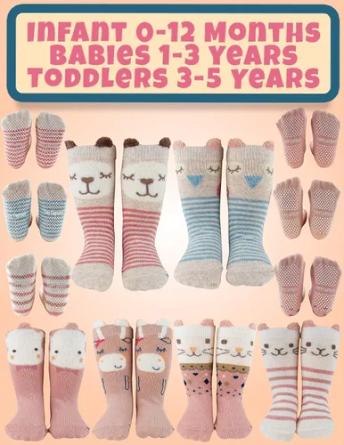 Miniatura 7 de Tiny Captain Calcetines antideslizantes para bebés y niñas pequeñas con diseño de animales para recién nacidos, bebés y niños pequeños
