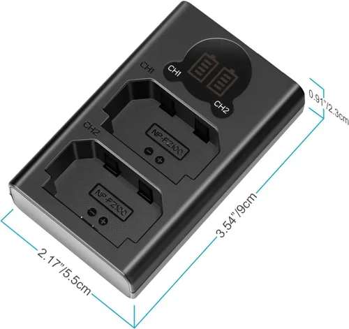 Miniatura 6 de NEEWER Paquete de 2 baterías de repuesto NP-FZ100 de 2280 mAh y cargador USB dual con pantalla LCD, compatible con Sony ZV-E1 A7III A7IV FX3 FX30