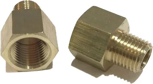 Miniatura 2 de Adaptador de tubo de latón 3/8 pulgadas FNPT x 1/4 pulgadas MNPT combustible / aire/ agua / aceite / gas WOG (cantidad 05)