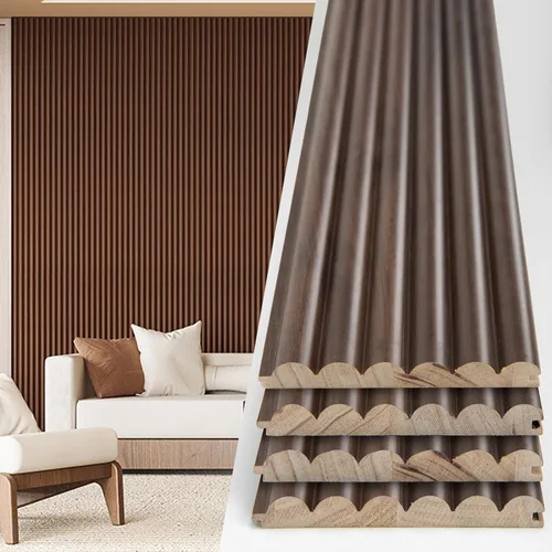 Miniatura 11 de Art3d Paneles de pared de madera de listones para decoración de interiores y techos, paquete de 4 piezas + 1 moldura final, tamaño 108 x 5.7 Roble