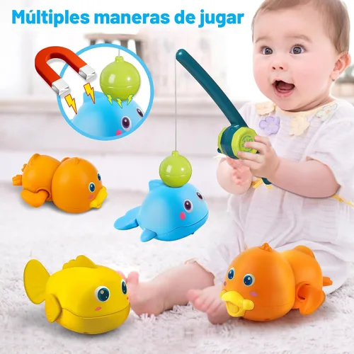 Miniatura 2 de Dwi Dowellin Juguetes de Baño para Niños Pequeños, Juegos Magnéticos de Pesca para Niños, Juguetes de Bañera, Juguetes de Agua Flotantes sin Moho