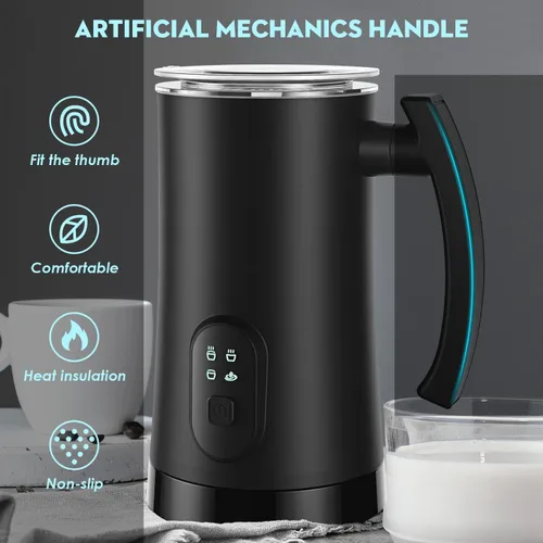 Miniatura 6 de Espumador de leche eléctrico, vaporizador de leche 4 en 1, máquina automática de espuma caliente y fría de 11.8oz/350ml para café, café con leche