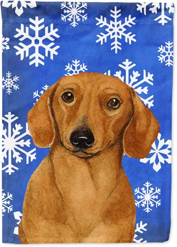 Miniatura 307 de Caroline's Treasures SC9374GF Bulldog English Snow flakes Holiday Garden Flag Buzón Bandera decorativa para patio exterior, patio, obras de arte