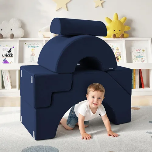 Miniatura 2 de MeMoreCool - Sofá modular para niños, sofá de espuma con diseño de tobogán y escalera, sofá convertible para niños para sala de juegos, mueble