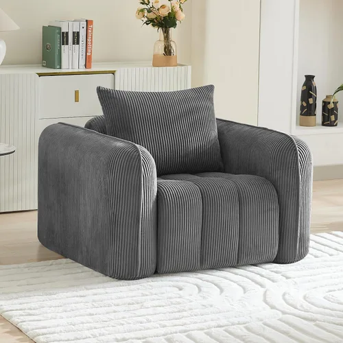 Miniatura 12 de Sofá Loveseat Sin Armazón de 66'', Sofá de 2 Plazas con Asientos Profundos Acolchados con Reposabrazos Redondeados, Sofá Nube de Pana Tapizado