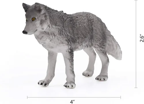Miniatura 6 de RESTCLOUD Juego de 7 piezas de figuras de juguete de lobo conjunto de figuras de animales de lobo (Conjunto de lobo A)