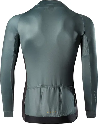 Miniatura 42 de Santic - Camiseta de ciclismo para hombre, manga larga, reflejante, cremallera completa, con bolsillos