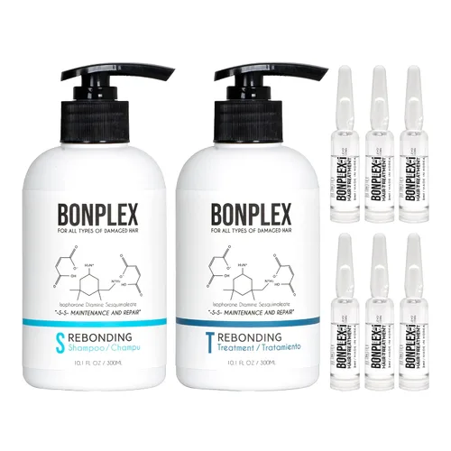 Perfect Bonding - Champú, tratamiento y ampolla para restaurar el cabello, fuerza de unión, sin encrespamiento, suave y brillante, reparación de