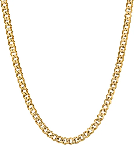 KRKC&CO Cadenas de eslabones cubanos para hombre de 23560.354in, oro de 18 quilates, cadena de eslabones cubanos de Miami, joyería de hip hop,