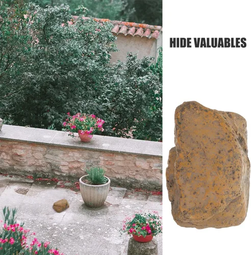Miniatura 8 de 2pcs Waterproof Faux Rock Key Hider Box Outdoor Hidden Key Holder for Garden Yard Security Safe Storage with Resin Stone Appearance