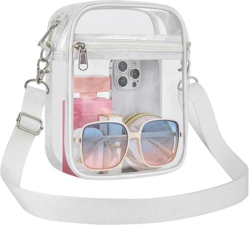 Miniatura 18 de Bolso transparente Slumou para eventos en estadios - Bolso pequeño, mini bolsos de mensajero para fanáticos de deportes para conciertos, trabajo