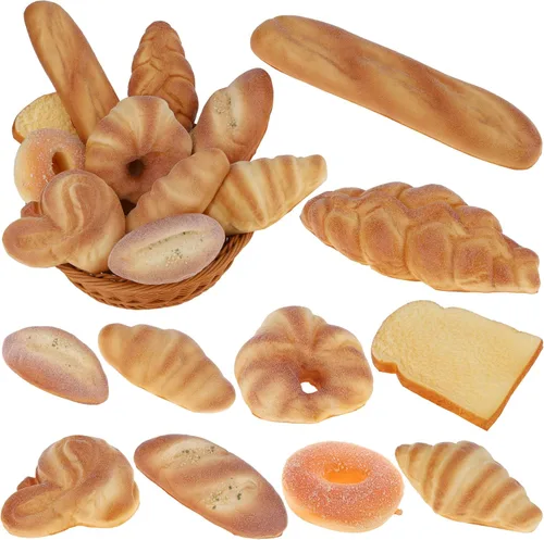 Miniatura 9 de Gresorth 6 piezas de pan de sésamo artificiales decoración de postre de sésamo sintético decoración de pastel de postre de sésamo PU modelo de pan