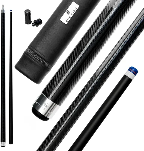 Miniatura 6 de Cue-King Taco de Billar de Fibra de Carbono de Grado Militar de 58” 18oz 2 Piezas con Punta Premium de 12.5mm Acabado en Fibra de Carbono Brillante