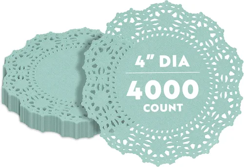 Miniatura 48 de Restaurantware Pastry Tek Blondas de Encaje de 4 x 4 Pulgadas 100 Vajilla Decorativa - Blondas de Mesa Desechables Redondas de Papel Negro