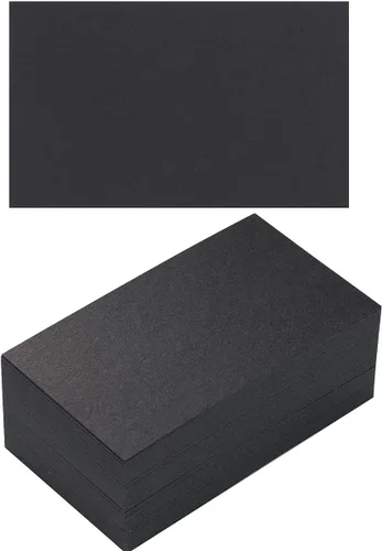 Paquete de 100 tarjetas de papel grueso en blanco para invitaciones, tarjetas de felicitación, postales, fotos, papel grueso de 250 GSM (negro, 3 x