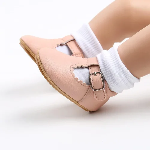 Miniatura 3 de SENIURIS Baby Girls Mary Jane Flats Shoes with Non-Slip Soft Rubber Sole Toddler First Walking Princess Dress Shoes
