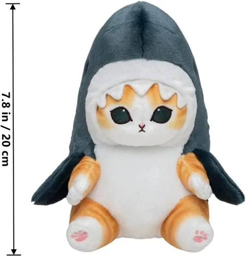 Miniatura 2 de Lindo juguete de peluche de gato de tiburón, muñeca de peluche de tiburón de 8 pulgadas, almohada de peluche suave Kawaii para niños y niñas, regalo