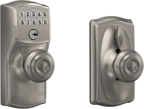 Miniatura 33 de SCHLAGE FE595 CAM 622 GEO Entrada con teclado con cerradura electrónica Flex, negro mate