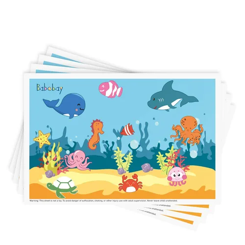 Miniatura 13 de Babebay Manteles individuales desechables adhesivos para bebés, niños y niños pequeños, manteles individuales adhesivos para mesa de restaurante, 12
