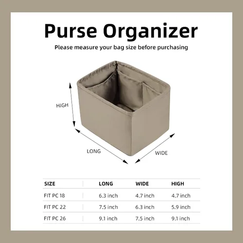 Miniatura 6 de DGAZ Organizador de bolsos suave y sedoso, seda, bolso de lujo en moldeadores de bolsas, mujer, se adapta a picotina 1822 bolsas