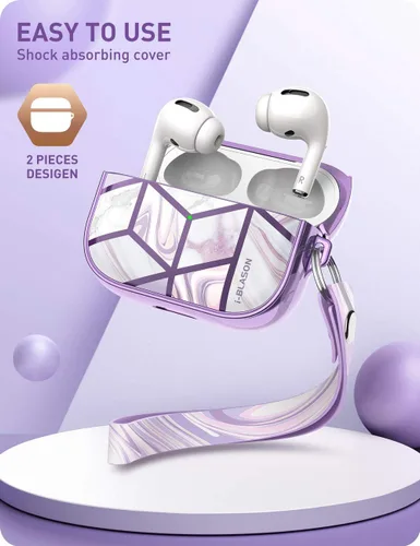 Miniatura 6 de i-Blason Cosmo Series - Funda diseñada para Airpods Pro, funda protectora de 360° y elegante funda compatible con Apple AirPods Pro (2019) (meta)